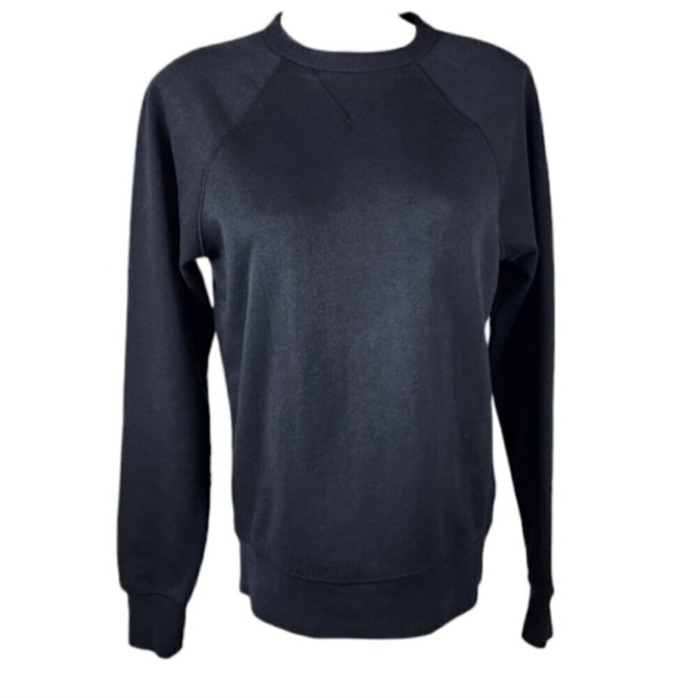 Everlane Crewneck Pullover Sweatshirt Raglan Sleeve 100% Cotton Black Size XXS
